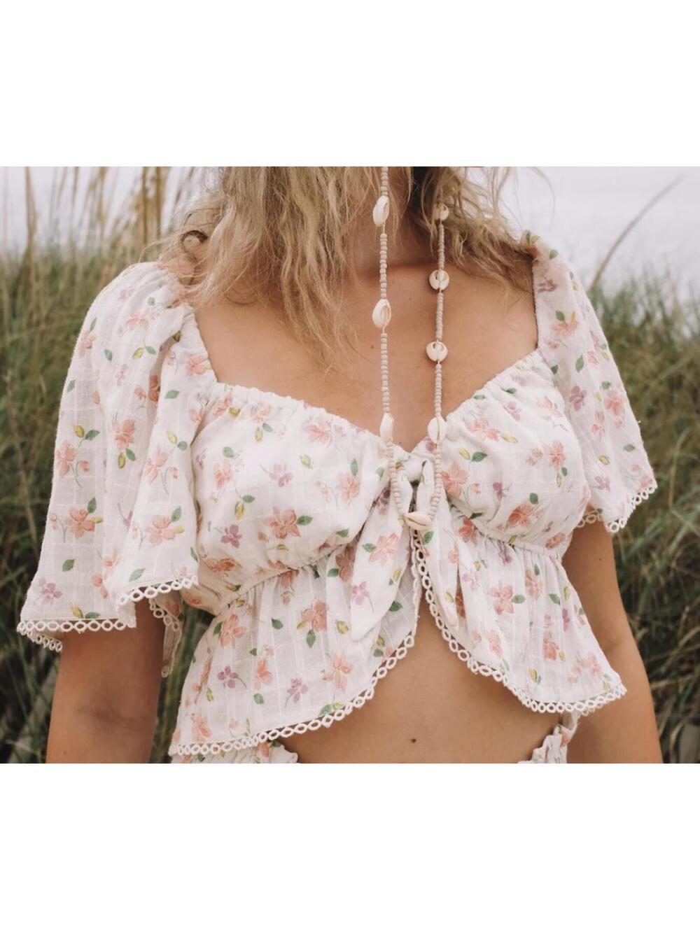 Finley Top in Coral Floral Print